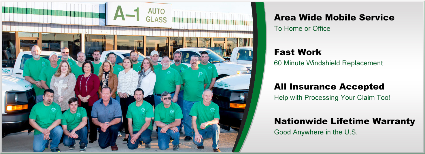 A-1 Auto Glass Provides Free Mobile Service, Fast Work, All Insurance Accepted, Nationwide Lifetime Warranty